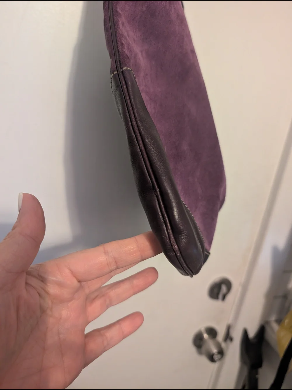 Purple Studded Hobo Shoulder Bag